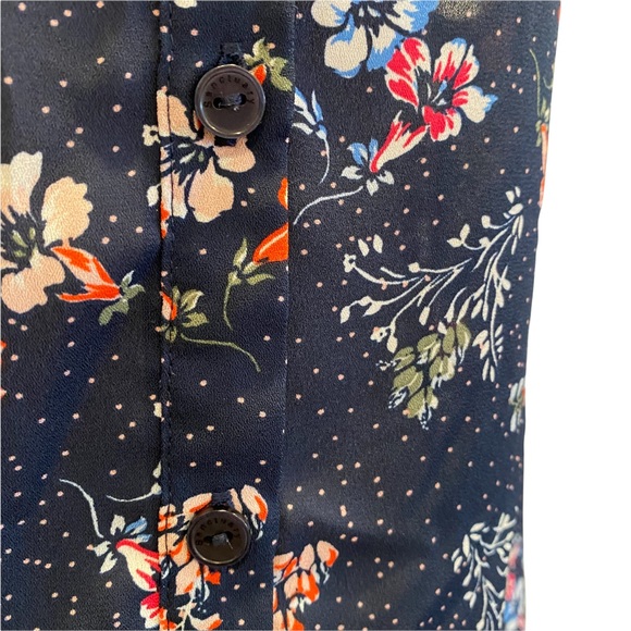 Sanctuary Sleeveless Navy Polka Dot and Floral Print Blouse M - Picture 12 of 15